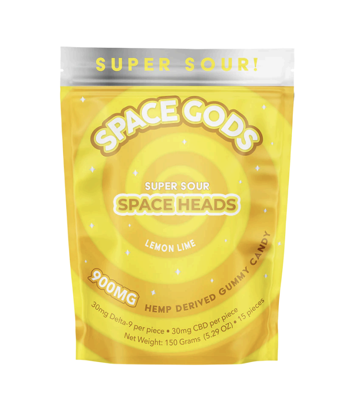 Space Gods Gummies 900mg Delta-9 & CBD 15ct / Super Sour Lemon Lime